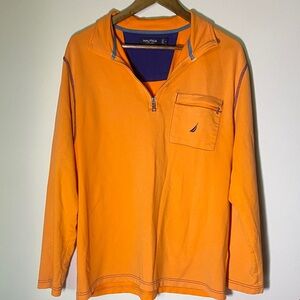 Nautica Orange and Blue Top Men’s M